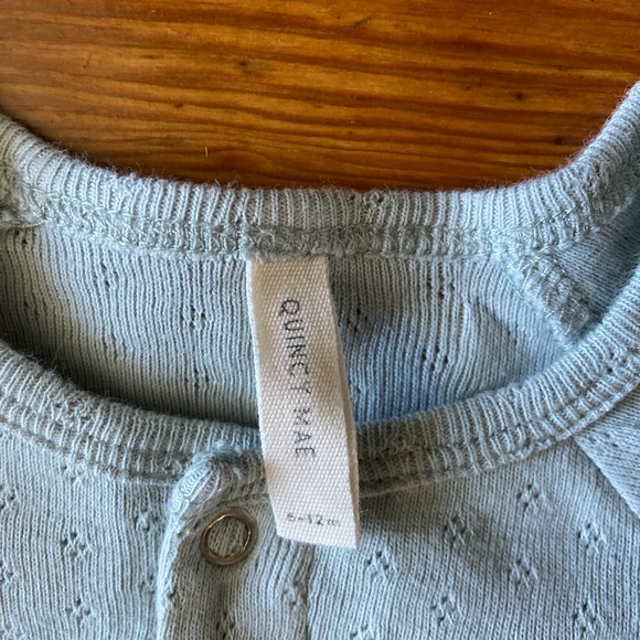 Quincy Mae sage green knit closure pj - Picture 5 of 5